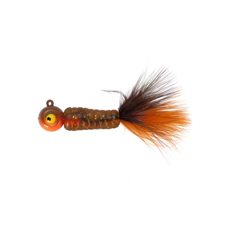 Lindy Fuzz-E Grub Jigs - Crawfish Orange - 2 in