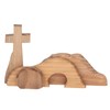 Easter Scene Decoration Handcrafted Wooden Empty Tomb Cross Decoration for
