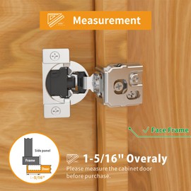 Chibery 30 Pack 1-5/16" Overlay 4D Soft Close Concealed Hinges for Face Frame Door, Adjustable Closing Speed, Smooth Slow Self Close Hinges, Satin Nickel, 105° Open Angle Stainless Steel Cabinet Hinge