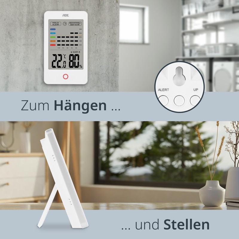 ADE Digital Hygrometer Indoor with Mould Alarm | Moisture Meter