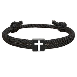 Cross Braided Rope Bracelet for Men Boys, Graduation Easter Christian Baptism Christmas Valentine's Day Gifts for Couples Son Daughter Brother Teens Girls (To My Son)