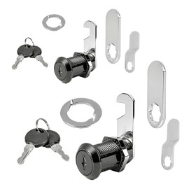 Cerraduras de leva negras de 1-1/8 pulgadas para cajones de computadora de gabinete, caja de RV, remolque, cajón de archivo completo, buzón de correo, caja de repuesto, aleación de zinc (2 piezas)