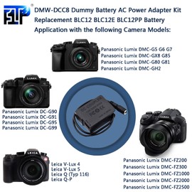 F1TP DMW-AC10 DMW-DCC8 AC Power Adapter Dummy Battery for Panasonic Lumix DMC-G5 G6 G7 GX8 G80 G81 G85 GH2 GH2K FZ200 FZ300 FZ2000 G90 G99 Cameras.