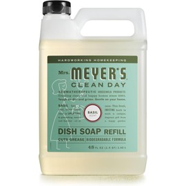 MRS. MEYER'S CLEAN DAY Liquid Dish Soap Refill, Basil, 48 fl. oz