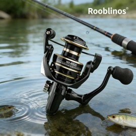 Rooblinos NX 5.2:1 1000-7000 Series Rotating Spinning Fishing Reel Bait Nylon Stream Lightweight Freshwater EVA HandleSpool Capacity: 2000 Series