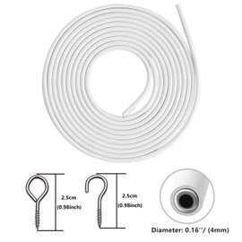 ASIWUJING Curtain Wire 5 Metres Net Curtain Wire Cord Cable with 6 Hooks and 6 Eyes…