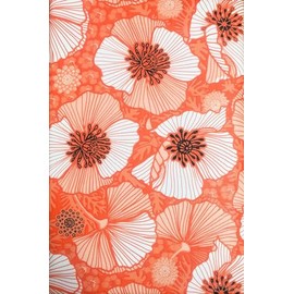 Better Home 52"x52" Square PEVA Tablecloth Flannel Backed Kitchen Decorator, Floral ~ Orange