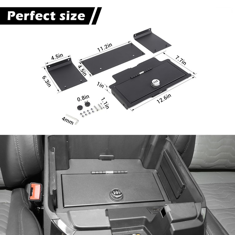 RT-TCZ for Silverado Center Console Organizer Gun Safe Box with