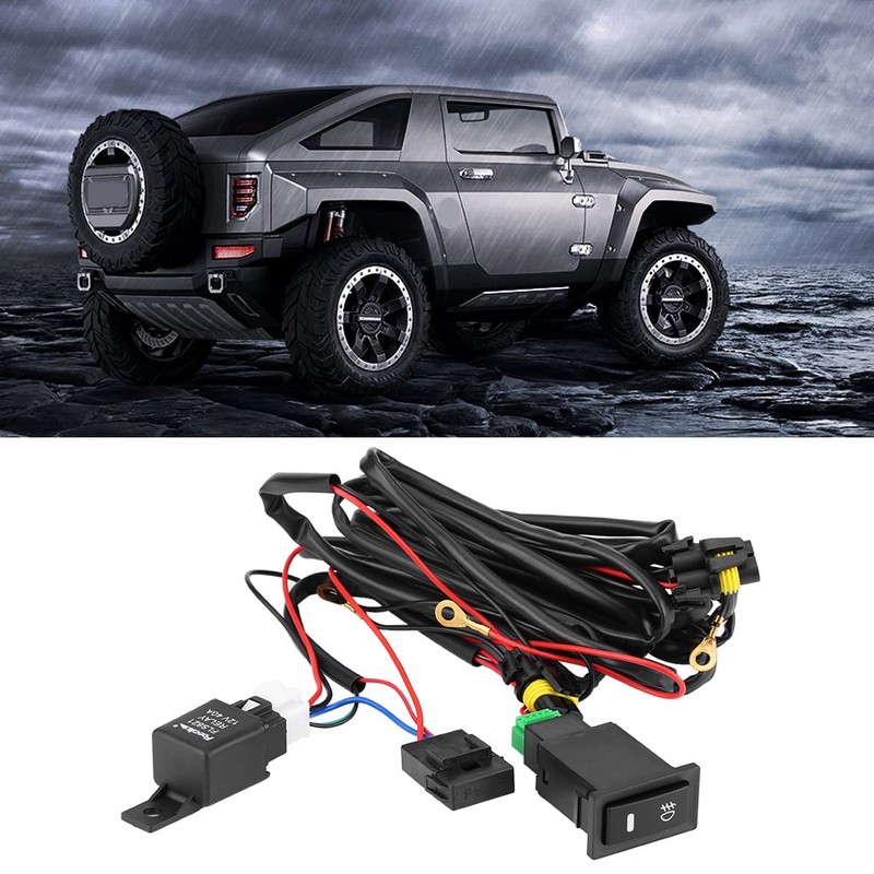 Fog Light Switch Wiring Kit 12V 40A Car LED Fog