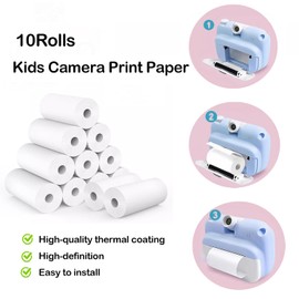 10 Roll Thermal Paper for Kids Instant Printer Camera, Portable Mini Thermal Printing Paper 57mm X 28mm X 7m, Kids Camera Paper Roll, Photo Printer Paper
