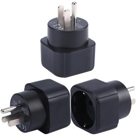 Europe to US/Canada/Mexico Plug Adapter, EU Schuko Type C/E/F Plug Fit to USA/Canada Socket, European/Germany/French Plug to USA Travel Plug Converter (3 Pieces)