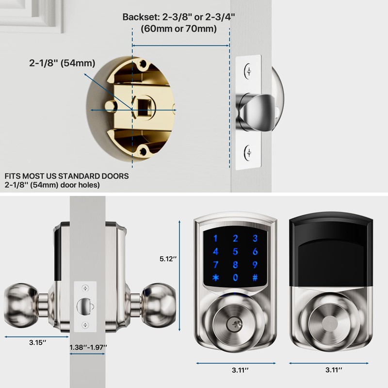 Hidalife Keyless Entry Door Lock with Code, Keypad Door Lock