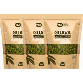 Guava Leaf Tea (Dried Crushed Leaves, Not Powder) 8 Oz, Hair Re-Growth, Skin & Nails, No Preservatives, 100% Pure Guava Leaves (3 Pack(24 Oz))