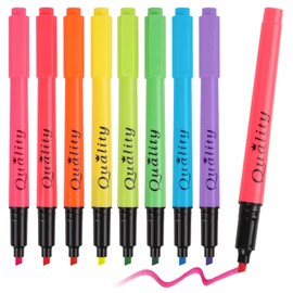 HANKU Colored Highlighters, Fluorescent Highlighters Assorted Colors, 8 Pack, Chisel Tip Highlighter Markers Pen Set, No Smudge on Written Text, for Office School Study Journaling Supplies