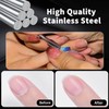 2 Pcs Stainless Steel Cuticle Pusher and Remover with Storage