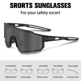 Sports Cycling Polarized Sunglasses for Men and Women, Lightweight Sun Glasses with UV400 Protection for Cycling Running Mountain Fishing (Black Frame-Gray Lens)