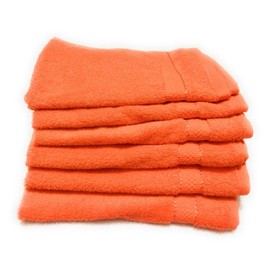 Cotton Colors Cotton Hand Towel (Pack of 6, Large Size, Orange)_D27