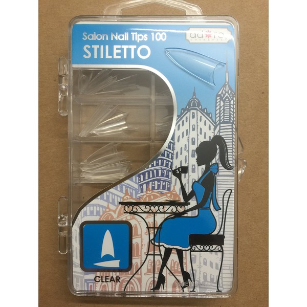 Decori Adoro CLEAR French Acrylic False Artificial Tips Nail Art 100 pcs Stiletto