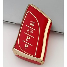 TPU Key Fob Cover, 4 Buttons Keyless Remote Holder Fit for Lexus ES 350 300h 250 GX 460 LS 500 500h LX 600 NX 350 350h 250, Remote Key Protector (Red)