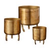 47th & Main Antiqued Metal Footed Home Décor Pots Planters