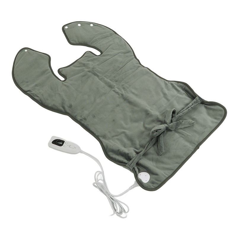 Back Heating Pad Dark Grey Soft Plush Hands Free Design