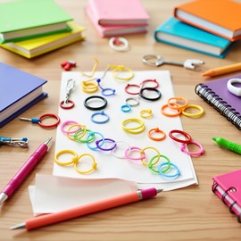 30Pcs Random Candy Color Loose Leaf Binder Rings,Office Book Rings Plastic Binder Key Book for School,Home,Colored Jump,Office,Notebook,Keychain(15 mm/0.59 inch)