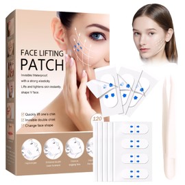 120PCS Face Tape Lift,Invisible Hiding Face Lifting Tape,Facelift Tape for Face Invisible,Neck Tape,Anti-Wrinkle Patches,for Double Chin Neck and Facial Wrinkles,with 1 Pair of White Tweezers