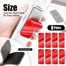 Heavy Duty Adhesive Hook and Loop Strips, 8 Sets (1.18” x 3.15”), Waterproof & Heat Resistant – Strong Mounting Fastener for Indoor Outdoor, Wall, Glass, Tile, Metal, Wood