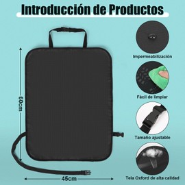 Dorkis 2 Piezas Protector de Asiento Trasero, Almohadillas para Patadas de Automóvil, Protector del Asiento para Coche, Protección Impermeable para y Asiento de Coche