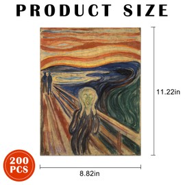 SodaSea Wooden Puzzles for Adults, Unique Shape Wooden Jigsaw Puzzles, The Scream Wall Art Decor, Beautiful Gift for Art Lovers