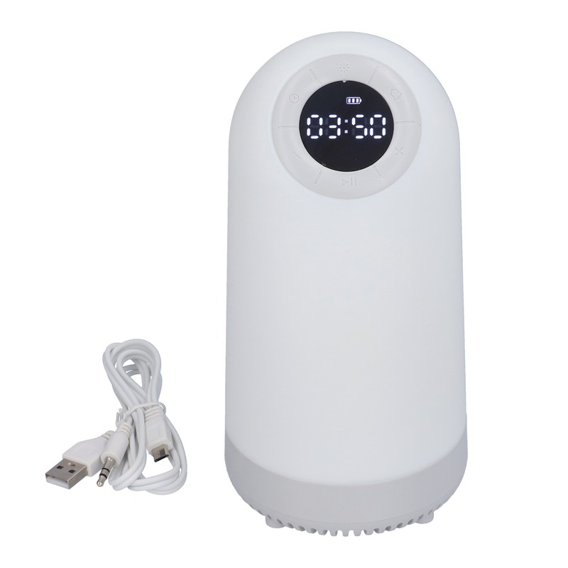 Speaker White Wake Up Light Wireless Speaker Multi Function Bedside