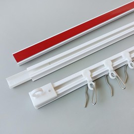 Ontrack Self Adhesive Curtain Track, Wall Track Set- No Drill, No Damage, Wall mounted, Adhesive Curtain Rod, Easy to install curtain rails (8.0FT/96.8IN)