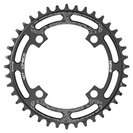 Enjcyling Narrow Wide Single Chainring 104BCD CNC Alloy 4 Bolts Round Oval Opition 104mm BCD 32/34/36/38/40/42/44/46/48/50/52T 1X System Chain Ring for 7-12S Speed Chains (Black Oval, 46T)