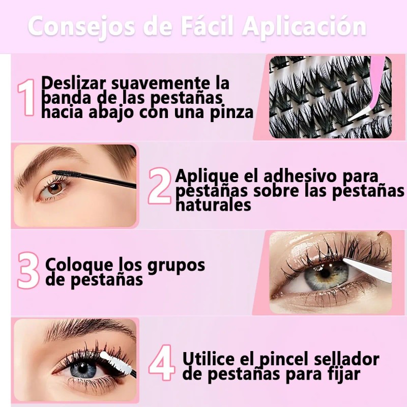 802 Kit Pestañas Maquillaje Completo Diy Extension 9-18mm Negro D