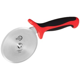 Mercer Culinary Millennia Pizza Cutter with Red Handle, 4 Inch Wheel, Stainless Steel