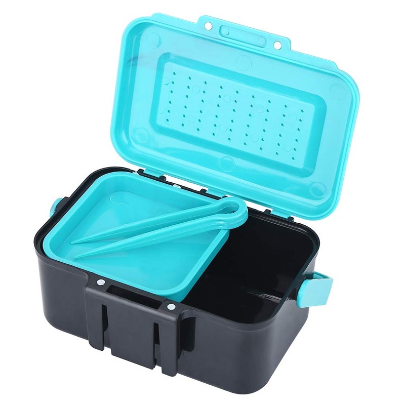 KIMISS Worm Box Fishing Worm Boxes Abs Plastic Portable Durable