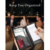 Mymazn Server Book with Zipper and Magnetic Pocket, Cute Waitress