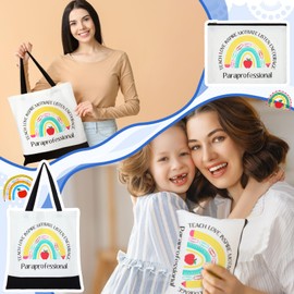 Paterr 2 Pcs Paraprofessional Gifts Survival Kit Tote Bag and Cosmetic Bag Appreciation Gifts for Paraeducator, Teacher Aide, Teaching Assistant