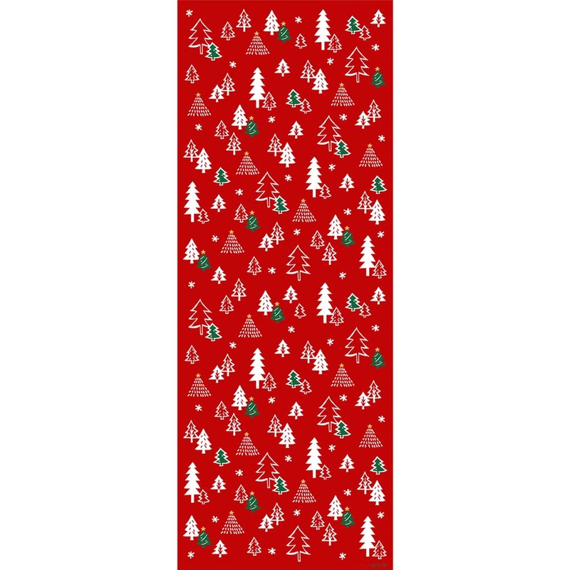Hamamonyo Tenugui Towel, Tree Tree, Christmas, Red