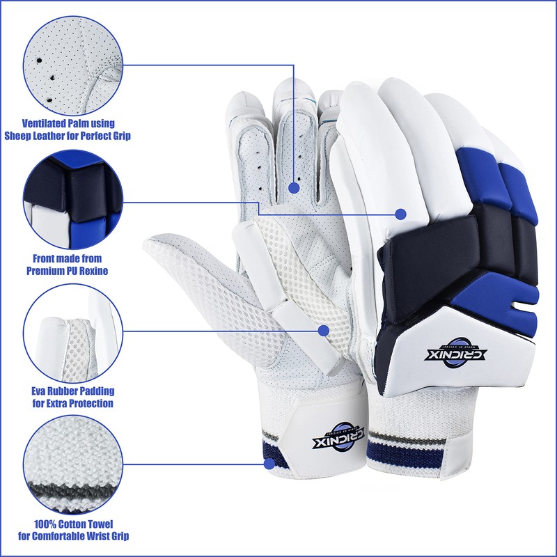 Cricnix Cricket Batting Gloves Classic (Adult/Youth/Small Junior) (RH/LH) (Small Junior,