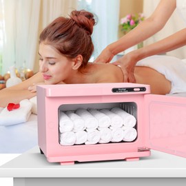 Niuadage Hot Towel Warmer Cabinet 8L, Facial & Spa Towel Warmer Auto Reheat, Perfect for Estheticians - Pink