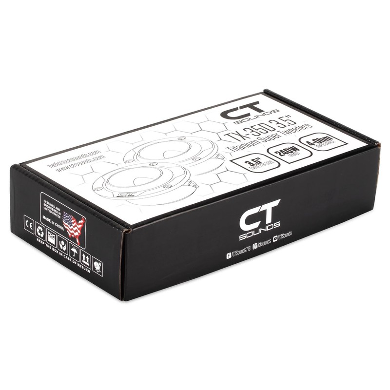 CT Sounds TX-35D 3.5” 480-Watt Titanium Super Tweeters, Pair