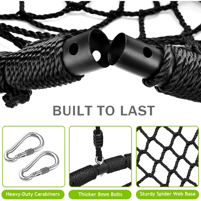 Zoshine Spider Web Outdoor Saucer Net Round Swing with Steel