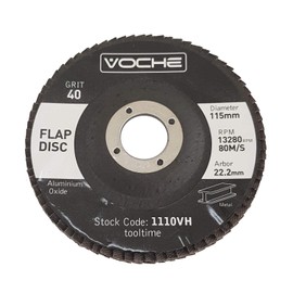 10 Pack of Voche® 115mm 40 Grit Aluminium Oxide Flap Discs for Angle Grinders