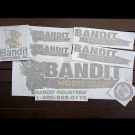 Brush Bandit Wood Chipper Model 200xp Decal Kit, Aftermarket Repro, UV laminated