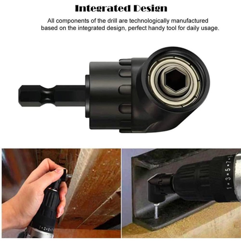 Aswalling 6Pcs Right Angle Drill Attachment Set with 105° Angle