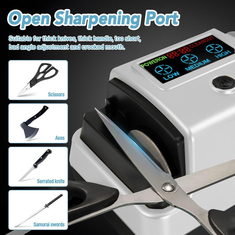 NATGIFT Electric Knife Sharpener 5-in-1 Kitchen Knives Sharpeners with 100%