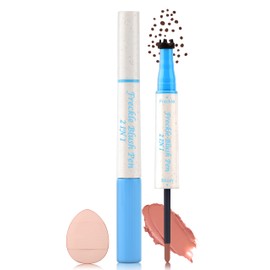 Jutqut Freckle Blush Pen, 2 in 1 Dark Brown Freckle Stamp Coral Orange Liquid Blush for Natural Lifelike Sunkissed Makeup, Waterproof Long Lasting Quick Dry Fake Freck Tint Pen, Freckles Tattoo,02