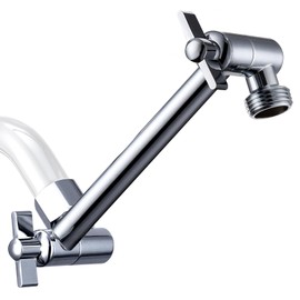G-Promise 5.8 Inch All Metal Shower Head Extension Arm, Adjustable Extender with Locking Screw for Rise or Lower Rainfall and Fixed Shower Head, Universal G1/2 Connector Replacement Part (Chrome)