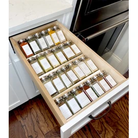 Clear Acrylic Spice Drawer Organizer, 4 Tier Seasoning Jars Drawers Insert, Kitchen Spice Rack Tray for Drawer/Countertop (Jars not included)